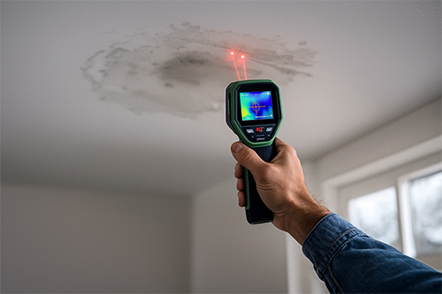 איתור נזילה בתקרה