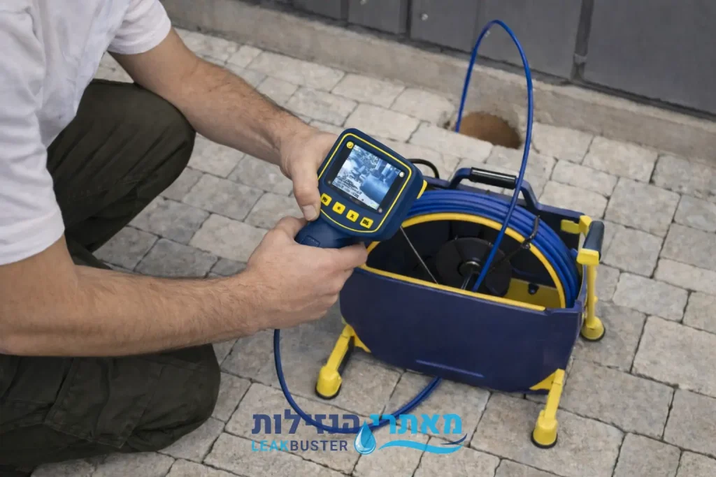 איתור נזילה בחצר